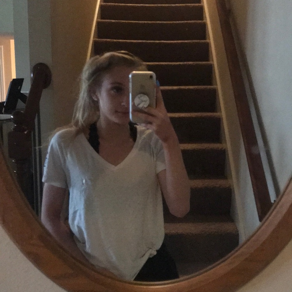 white shirt from pink